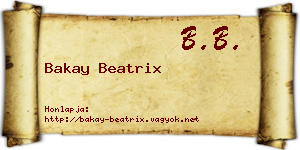 Bakay Beatrix névjegykártya