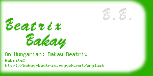 beatrix bakay business card